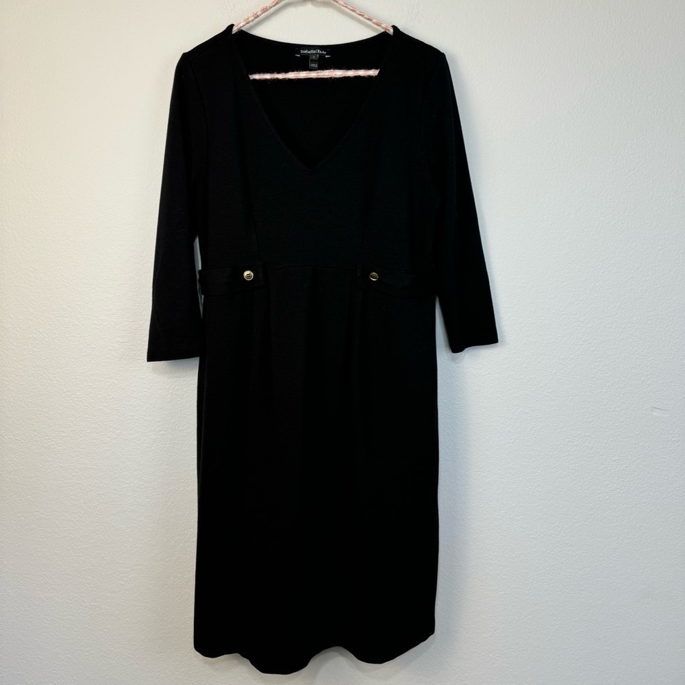 Isabella Oliver Black Workwear Classic Minimalist Pull Over Dress Size 10